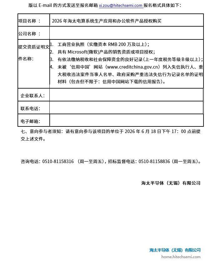 2026年海太电算系统生产应用和办公软件产品授权购买项目 招标公告(图2)