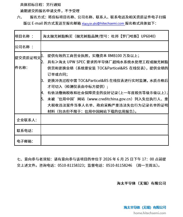 海太抛光树脂购买项目招标公告(图2)